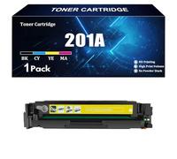 201A Compatible para HP CF410A CF411A CF413A CF412A Cartucho de tóner con Chip para HP M452dw M452dn M452nw M477fnw M477fdn M477fdw M377dw Tinta de Impresora Colores Brillantes,Y-1 Piece