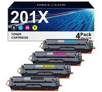 201X 201A Cartuchos de Tóner 201 X 201 A Compatibles para HP CF400X CF400A para HP M277dw Color Laserjet Pro MFP M277 M252dw M277n M274n M252n M252 M277c6 (Negro, Cian, Magenta, Amarillo, Pack de 4)