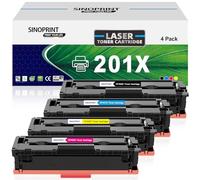 201X 201A MFP M277dw - Cartuchos de tóner compatibles con HP 201X 201A Color Laserjet Pro MFP M252dw M277c6 CF400X CF401X CF402X CF403X M252 M277 (negro, cian, amarillo, magenta, 4 unidades)