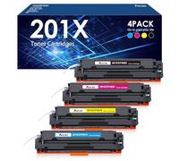 201X - Cartucho de tóner compatible con HP 201X 201A, 4 unidades, CF400A, CF401A, CF402A, CF403A de alto rendimiento para HP Color Laserjet Pro MFP M277dw M252dw M277n M277c6 (negro, cian, magenta