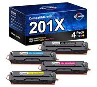 201X Toner Compatible para HP M277dw Color LaserJet Pro MFP Toner, 201X 201A Negro CF400X CF401X CF402X CF403X para HP M252dw M277n M277 M277 M274n M252n M252 M277 (negro, cian, amarillo, magenta