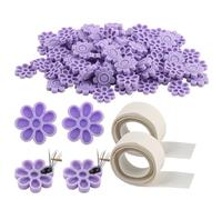 202 kits de suministros de extensión de pestañas, 200 soportes desechables de plástico para pestañas, almohadilla de paleta de plástico con 2 puntos de rollo para suministros de abanico de pestañas