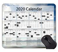 2020 Calendar Golden Premium Gaming Mouse Pad Custom, Beach Starry Sky Themed Mouse Pad with Stitched Edge