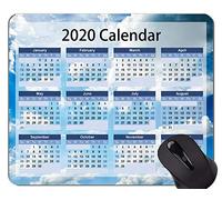 2020 Calendar Golden Premium Gaming Mouse Pad Custom, Blue Sky Themed Mouse Pad with Stitched Edge