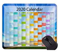 2020 Calendar HD Font Alfombrilla de ratón Original Personalizada, Alfombrilla de ratón de Goma con Temas de Prairie Mountain Peak