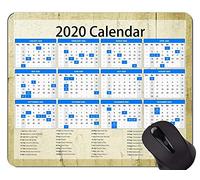 2020 Calendar HD Font Alfombrillas de ratón Personalizadas, Dead Bark Background Alfombrilla de ratón con Borde Cosido