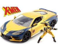2020 Chevrolet Corvette C8 Stingray + Figura Wolverine Marvel X-Men 1:24 Jada To