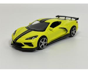 2020 Chevrolet Corvette Stingray Coupe Amarillo Rayas Negras 1:43 Burago 183000