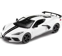 2020 Chevrolet Corvette Stingray Coupe High Wing Blanco/Negro 1:24 Maisto 31534