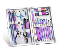 2020 Kit de manicura arco iris 18 piezas de cortaúñas para mujer, regalo SFYDOM, juego de manicura de piel arcoíris, 18-RainbowManicure Kits