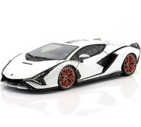 2020 Lamborghini Sian FKP Hybrid 37 Blanco/Negro 1:18 Bburago 11046