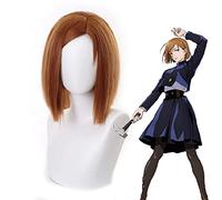 2021 Anime Cosplay Jujutsu Cosplay Nobara Kugisa Peluca de disfraz Nobara Peluca con gorro de peluca gratis Resistencia a altas temperaturas