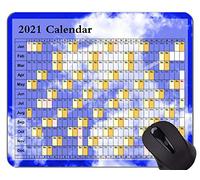 2021 Calendar Golden Premium Mouse Pad Antideslizante, Blue Sky y White Clouds Mouse Pad