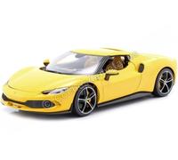 2021 Ferrari 296 GTB Hybrid 830HP V6 Amarillo 1:18 Bburago 16018