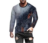 2021 Halloween Camiseta Hombre Manga Larga Moda Casual T-shirt Blusas camisas 3D Impresión Talla grande Camiseta originales Cuello redondo hombre suave básica Verano otoño camiseta deportiva Top