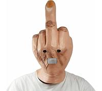2021 New Latex Spoof Middle Finger Mask-Creepy Fingers Mask Halloween Mask-Full Head Creepy Halloween Party Fun Mask