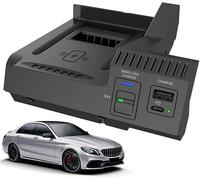 2021 Nuevo Cargador Inalámbrico Coche Auto para Mercedes-Benz C-Class GLC AMG 2015-2021 Consola Central Panel, 15W Qi Carga Rápida Teléfono Cargador con USB y 18W PD para iPhone Galaxy