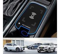 2021 Nuevo Cargador Inalámbrico Coche para Volvo XC90 XC60 S90 V90 V60 S60 2021 2020 2019 Consola Central Panel, 15W Auto Carga Rápida Teléfono Cargador con 36W QC3.0 USB para iPhone Samsung