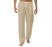 2021 Nuevo Pantalón para Hombre, Algodón y Lino Casual Moda Deportivo Color Sólido Jogging Fitness Gym Suelto Largo Ropa de Hombre