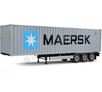 2021 Trailer Semirremolque Porta Contenedores MAERSK Gris/Azul 1:24 Solido S2400