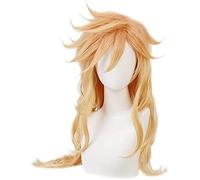 2022 1 unids Anime Demon Slayer: Kimetsu No Yaiba Douma Cosplay Peluca Larga Rubia Resistente al Calor Sintético Sintético Wig +Cape