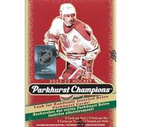 2022 2023 Upper Deck Parkhurst Champions Hockey Series Blaster Box lanzada en 2024 con 5 cartas paralelas plateadas por caja más