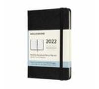 2022 Agenda 12 Meses Mensual Pocket Negra Tapa Dura Moleskine