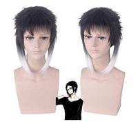 2022 Anime Black Hair Hair Wig Blanqueo y teñido Peluca Bungo Dogs Ryunosuke Akutagawa Cosplay Comic- con Halloween Party Carnival Hombres y Mujeres Anime Fans Regalo