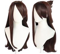 2022 Anime Juego Cosplay Peluca for Genshin Impact Beidou, Mujeres Largo Cabello castaño marrón Modelado Peluca, Peluca Sintética Resistente al Calor Sin Tangle, Sin Shedding + Wig Cap