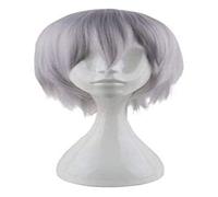 2022 Anime Wig Touken Ranbu Nakigitsune Silver y Blanco Peluca de Pelo Corto Cosplay Comic- con Halloween Party Carnival Hombres y Mujeres Anime Fans Regalo