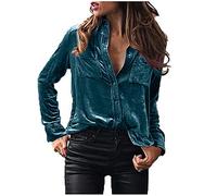 2022 Blusa Mujer otoño Elegante Terciopelo Color sólido Manga Larga Moda Blusas Camisa de Oficina Cuello en v Camiseta Tops Casual Fiesta T-Shirt Original tee