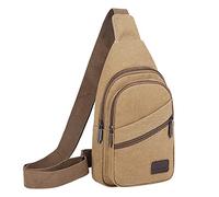 2022 - Bolso de mensajero informal de un solo hombro para hombre, color liso, Khaki, Talla única