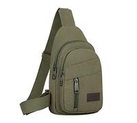 2022 - Bolso de mensajero para hombre, color sólido, simple, con cremallera y un solo hombro, pequeña bolsa de hombro para hombre, Green, Talla única