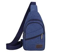 2022 - Bolso de mensajero para hombre, de color sólido, simple, de un solo hombro, sobre el hombro, Blue, Talla única