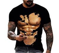 2022 Camiseta Manga Corta Hombre Verano 3D músculo Impresión Moda Originales Gracioso Camiseta Casual T-Shirt Blusas Camisas Camiseta Cuello Redondo Suave básica Camiseta Top Talla Grande