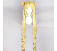 2022 Cos Wig Sailor Moon Tsukino Usagi Cosplay Pelucas 90 cm Pelucas Largas Rubias Pelo Sintético Resistente al Calor Peluca Perucas Cosplay Peluca + Protección de Peluca