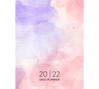 2022 Daily Planner: Daily Agenda With Hourly Schedule 15 Minute Interval, Each W nd Month On Two Pages. Jan 2022 to Dec 2022. Pink & Purple Cover