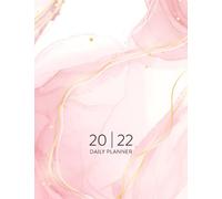 2022 Daily Planner: Daily Agenda With Hourly Schedule 15 Minute Interval, Each W nd Month On Two Pages. Jan 2022 to Dec 2022. Pink Marble Cover