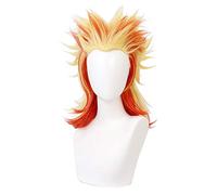 2022 Douma Wig, Demonio Slayer Douma Cosplay Peluca con Tapa de Peluca, Anime Cosplay Long Long Blonde Wig (Color : Kyojuro Rengoku)