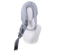 2022 Juego de anime Cosplay Peluca for Genshin Impact Shen Él, Mujeres Gris Color Mixed Color Long Long Modeling Modeling Party Dress Up Peluca, Pelo sintético resistente al calor + gorra de peluca