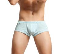 2022 Men Underwear Button Pouch New Comfy Soft Solid Sexy Low Waist Boxer Briefs Underwear U Convex Pouch Lingerie Underpants
