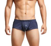 2022 Men Underwear Button Pouch New Comfy Soft Solid Sexy Low Waist Boxer Briefs Underwear U Convex Pouch Lingerie Underpants