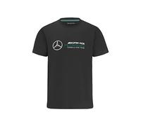 2022 MERCEDES-AMG PETRONAS FANWEAR KIDS LARGE LOGO TEE - Black - Child 3-4yrs (104cm Height)