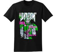 2022 MF Doom Printed T-Tshirts Camisetas y Tops Unisex Funny Black Graphics tee(Large)