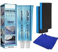 2022 New Glass Oil Film Removal Agent, Car Glass Oil Film Cleaner, Glass Film Removal Cream, Car Glass Oil Film Cleaner Safety & Long-Term Protection with Sponge & Towel (NEW-2pcs)