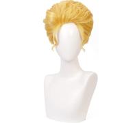 2022 Peluca de cosplay de anime, peluca de JoJo's Bizarre Adventure, peluca de Kira Yoshikage, pelo corto de oro amarillo con gorro de peluca gratis, for Halloween, fiesta, carnaval, vida nocturna, co