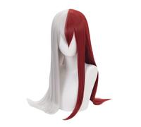 2022 Peluca de Cosplay de Anime, Peluca de My Hero Academia, Peluca de Shoto Todoroki, Pelo Largo y Liso, Peluca de Mujer Blanca roja con Gorro de Peluca Gratis, for Halloween, Fiesta, Carnaval, Vida