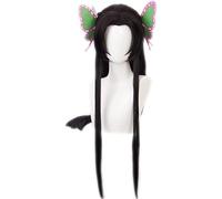 2022 Peluca de cosplay de anime, peluca Demon Slayer, peluca Kochou Shinobu, con gorro de peluca gratis + horquilla de mariposa, for Halloween, fiesta, carnaval, vida nocturna, conciertos, bodas