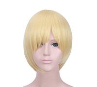2022 ¡Peluca de Disfraz de Cosplay de Anime Yuri!on Ice Yuri Plisetsky, Cabello Rubio Corto y Liso con Gorro de Peluca, for Halloween, Fiesta, Carnaval, Vida Nocturna, Conciertos