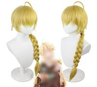 2022 Peluca de impacto Genshin de 33 pulgadas, peluca Lumine de cosplay de anime, peluca de látigo dorado con gorro de peluca gratis, for Halloween, fiesta, carnaval, vida nocturna, conciertos, bodas